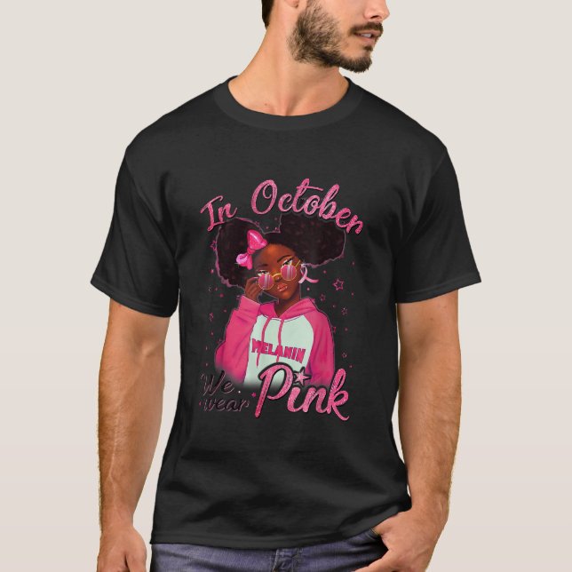 T-shirt Sensibilisation au cancer du sein Noir afro-améric (Devant)