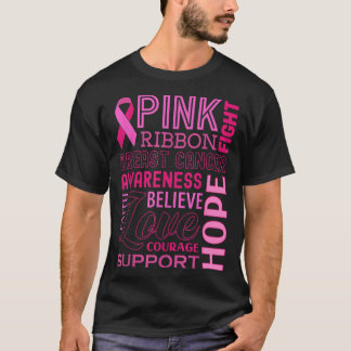 T-shirt Sensibilisation au cancer du sein Pink Ribbon Hope