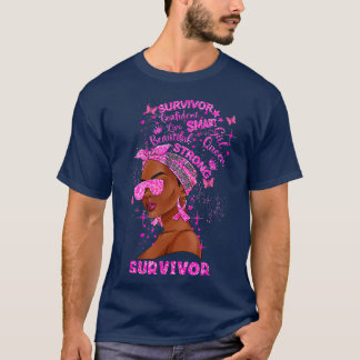 T-shirt Sensibilisation au cancer du sein Survivant Noir M
