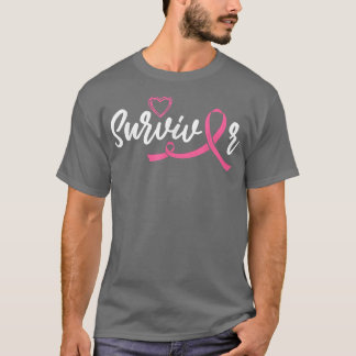 T-shirt Sensibilisation au cancer du sein Survivant Pink R