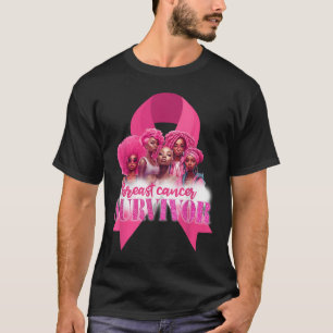 T-shirt Sensibilisation au cancer du sein Survivante Black