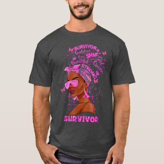 T-shirt Sensibilisation au cancer du sein Survivante Black