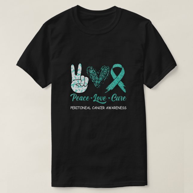 T-shirt Sensibilisation au cancer péritonéal Paix Amour Cu (Design devant)