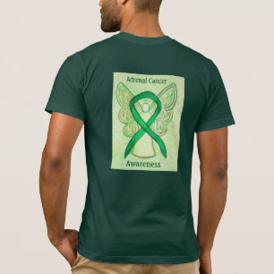 T-shirt Sensibilisation au cancer surrénal Ruban vert Ange