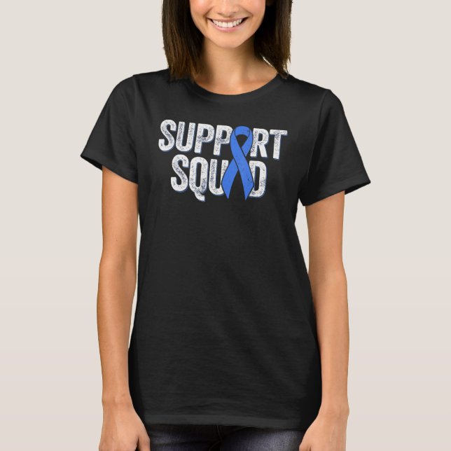 T-shirt Sensibilisation au diabète Blue Ribbon Support Squ (Devant)