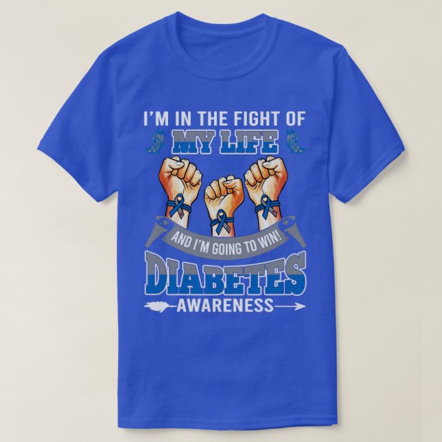 T-shirt Sensibilisation Au Diabète Dans Le Combat De Ma Vi (Design devant)