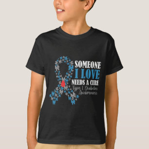 T-shirt Sensibilisation au diabète de papillon T1D Soutie