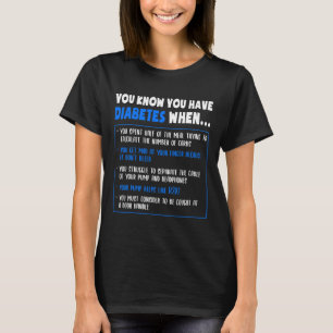 T-shirt Sensibilisation au diabète Diabète de type 1 Blagu