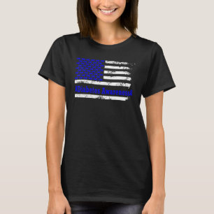 T-shirt Sensibilisation au diabète États-Unis Drapeau Bleu