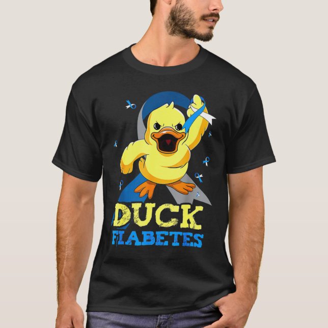 T-shirt Sensibilisation Au Diabète Fiabète De Canard Pour  (Devant)