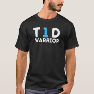 T-shirt Sensibilisation au diabète Ruban bleu T1D Guerrier