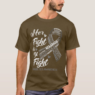 T-shirt Sensibilisation au diabète Son combat est mon comb