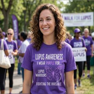 T-shirt Sensibilisation au Lupus Je Porte du Violet pour l