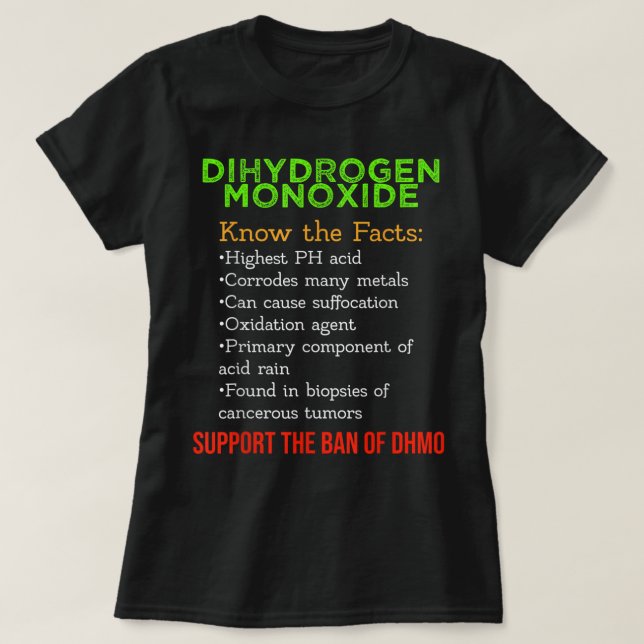 T-shirt Sensibilisation au monoxyde de dihydrogène Appuyer (Design devant)