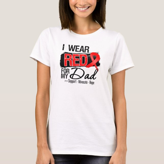 T-shirt Sensibilisation au ruban rouge - Papa (Devant)