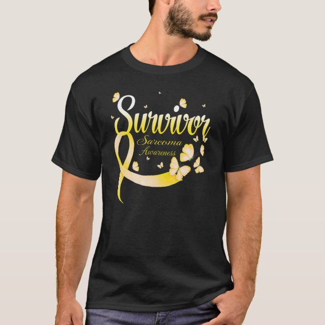 T-shirt Sensibilisation au sarcome pour survivant papillon (Devant)