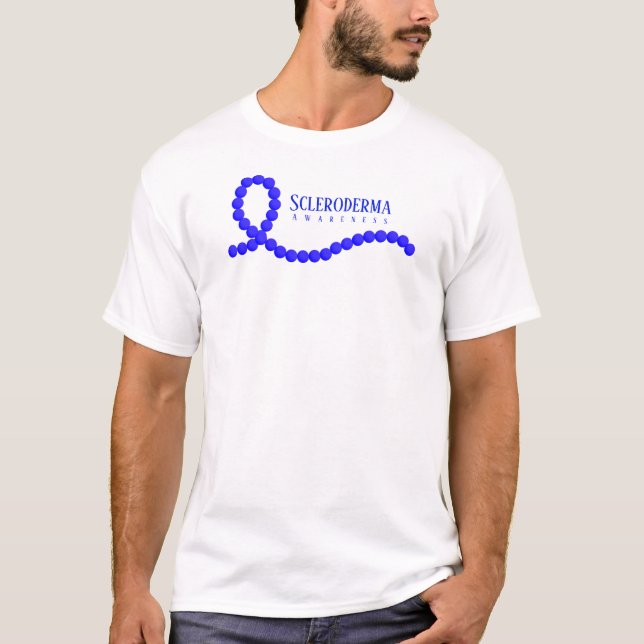 T-shirt Sensibilisation au Scléroderme Perles de ruban ble (Devant)