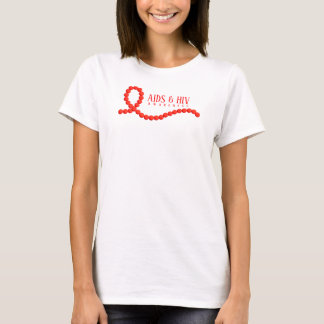 T-shirt Sensibilisation au sida et au VIH Perles de ruban