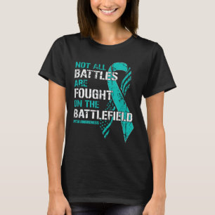 T-shirt Sensibilisation au SSPT Ruban sarcelle Mental Pas