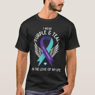 T-shirt Sensibilisation Au Suicide Je Porte Turquoise Et V