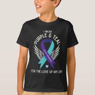 T-shirt Sensibilisation Au Suicide Je Porte Turquoise Et V
