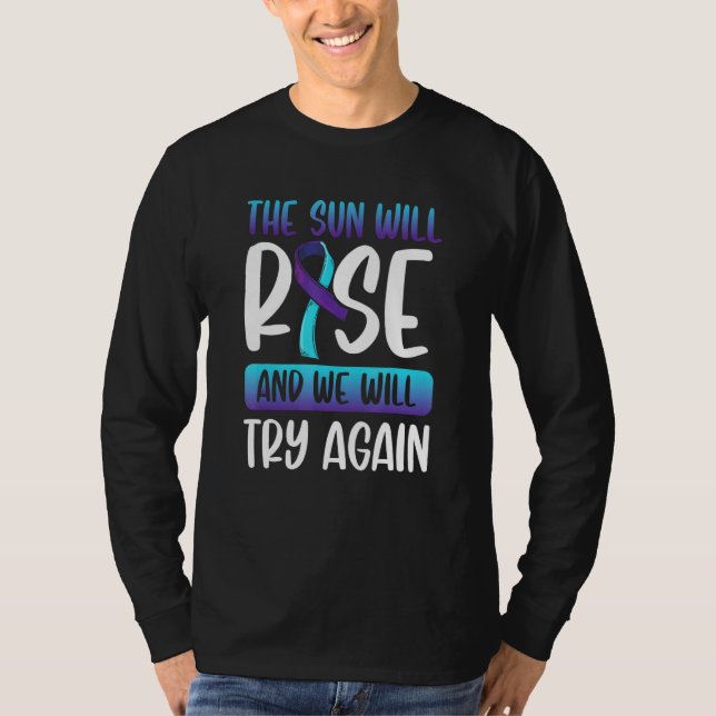 T-shirt Sensibilisation Au Suicide Le Soleil Augmentera No (Devant)
