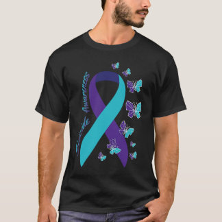 T-shirt Sensibilisation au suicide par papillon à ruban Sa