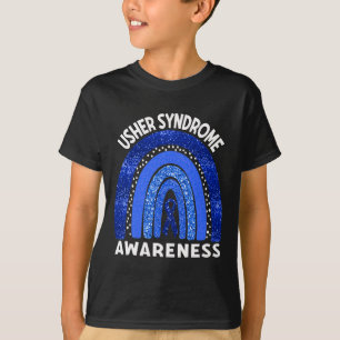 T-shirt Sensibilisation au syndrome d'Usher Arc-en-ciel bl
