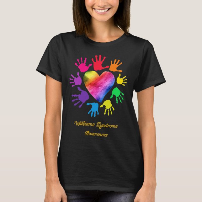 T-shirt Sensibilisation au syndrome mains Williams Syndrom (Devant)