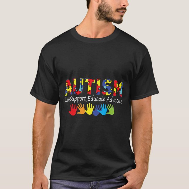 T-shirt Sensibilisation autistique - Soutien de l'amour Ad (Devant)