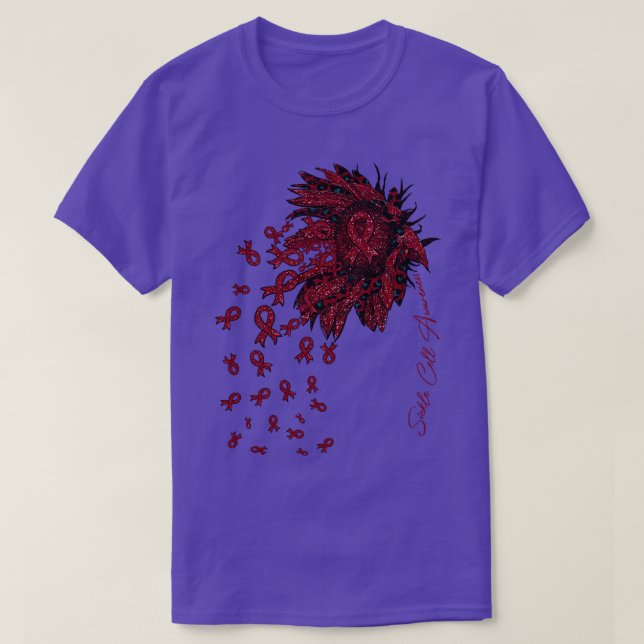 T-shirt Sensibilisation aux cellules de faucille Fleur de  (Design devant)