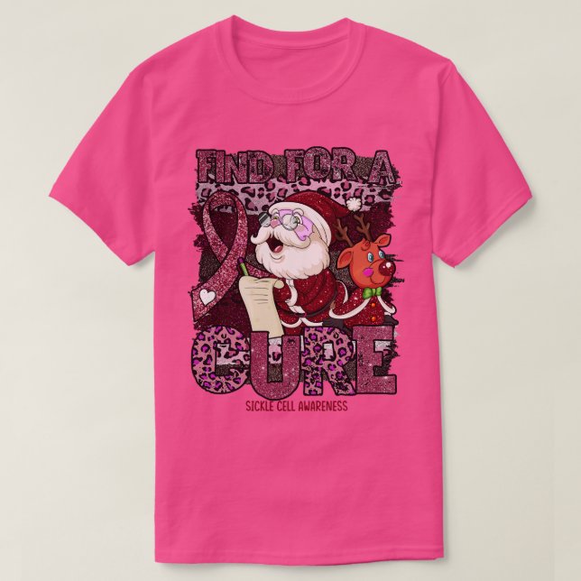 T-shirt Sensibilisation aux faucilles léopard noël (Design devant)
