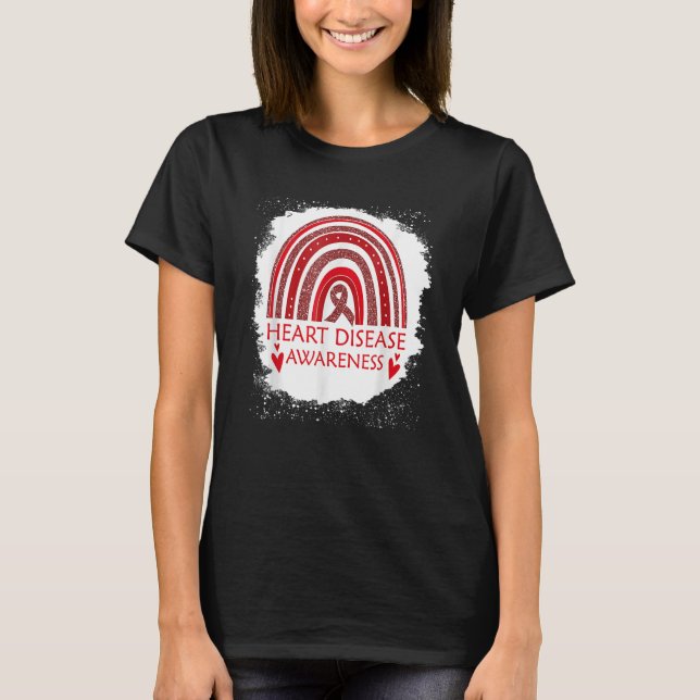 T-shirt Sensibilisation aux maladies cardiaques Bleached A (Devant)