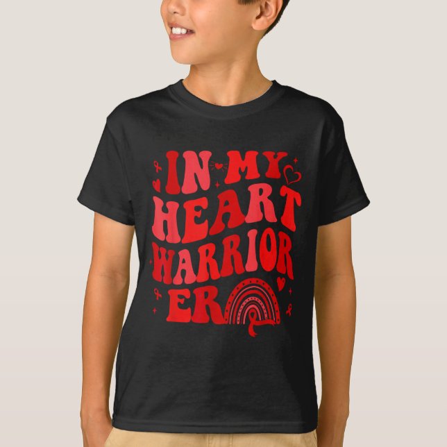 T-shirt Sensibilisation aux maladies cardiaques Rétro Dans (Devant)