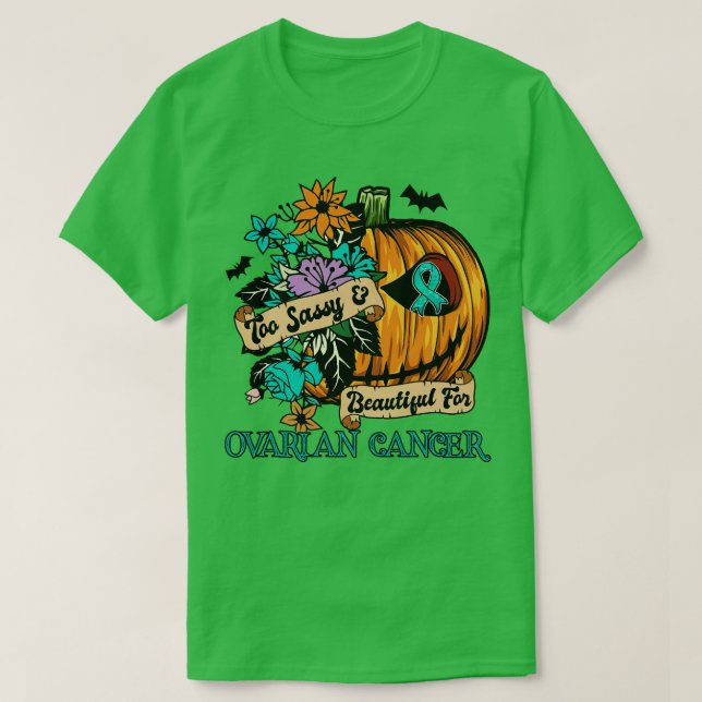 T-shirt Sensibilisation aux ovaires Rétro halloween effray (Design devant)