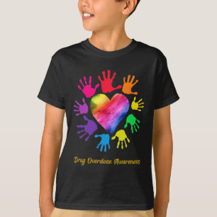 T-shirt Sensibilisation aux surdoses de drogues Mains Dons