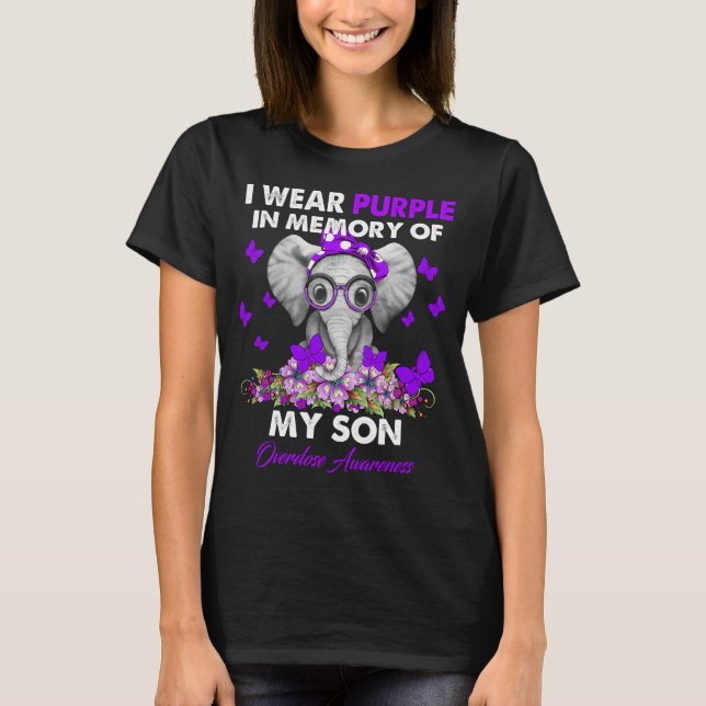 T-shirt Sensibilisation aux surdoses de papillon éléphant  (Devant)