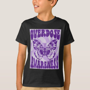 T-shirt Sensibilisation aux surdoses de papillon Ruban vio