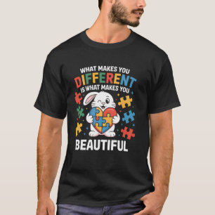 T-shirt Sensibilisation Beau Lapin Morceau de Puzzle