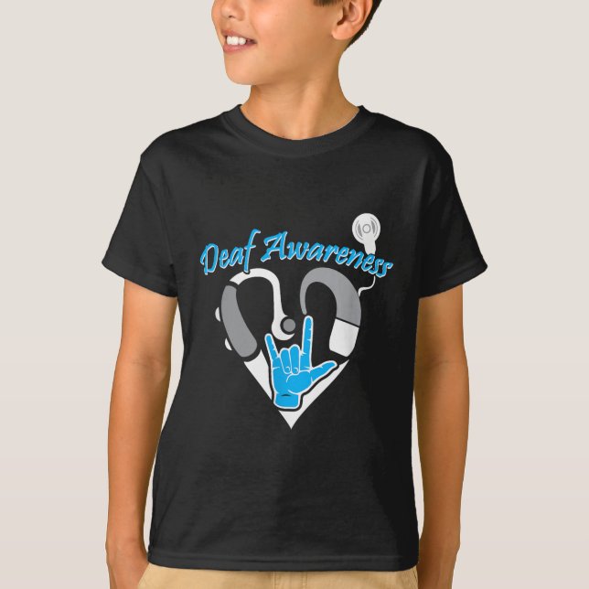 T-shirt Sensibilisation des sourds Aide auditive Asl Cochl (Devant)