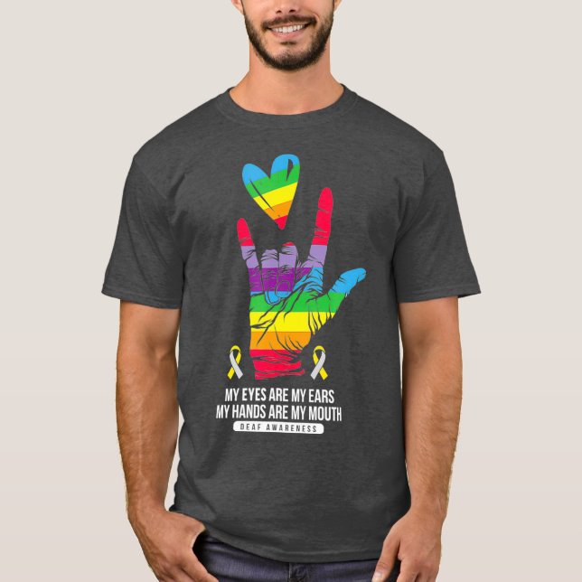 T-shirt Sensibilisation des sourds Mains Mal Mal Mal Perte (Devant)