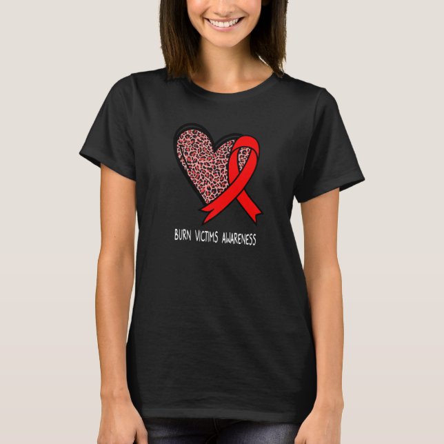 T-shirt Sensibilisation des victimes de brûlures cardiaque (Devant)
