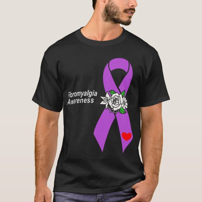 T-shirt Sensibilisation Fleurs de ruban violet (Devant)