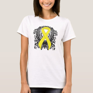 T-shirt Sensibilisation jaune Ruban Angel ailes