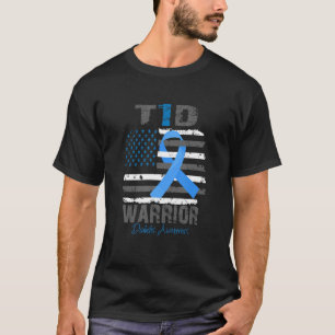 T-shirt Sensibilisation mondiale au diabète Ruban bleu T1D