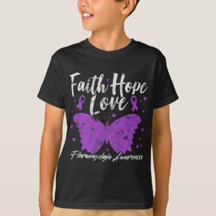 T-shirt Sensibilisation Papillon pourpre Fibro Grunge guer