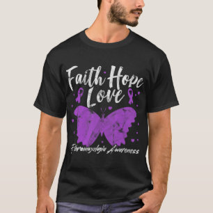 T-shirt Sensibilisation Papillon pourpre Fibro Grunge guer