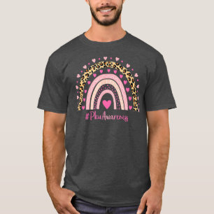 T-shirt Sensibilisation Pku Coeur rose Leopard Arc-en-ciel