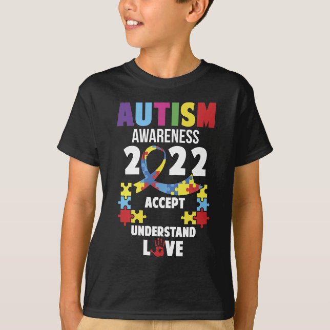 T-shirt Sensibilisation sur l'autisme 2022 Accepter Compre (Devant)