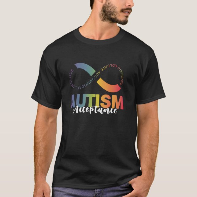 T-shirt Sensibilisation sur l'autisme Acceptation Infinity (Devant)